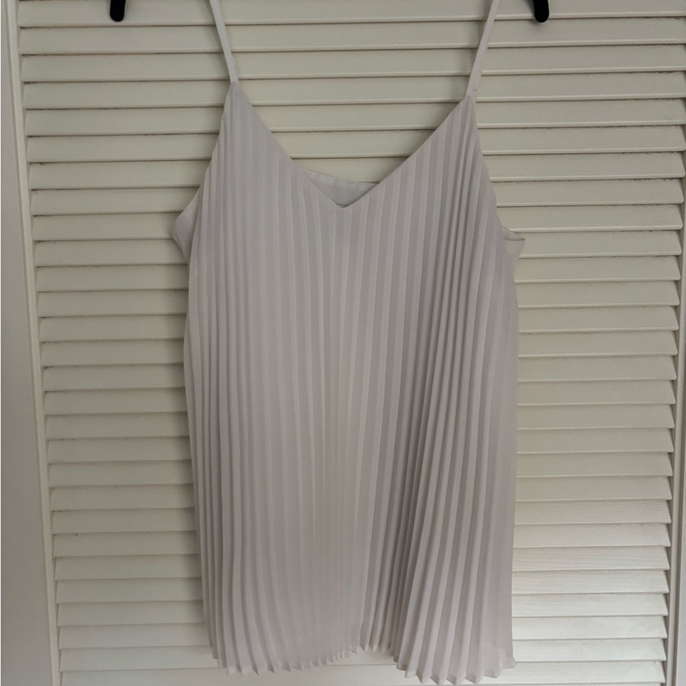 a new day White Pleated Camisole
